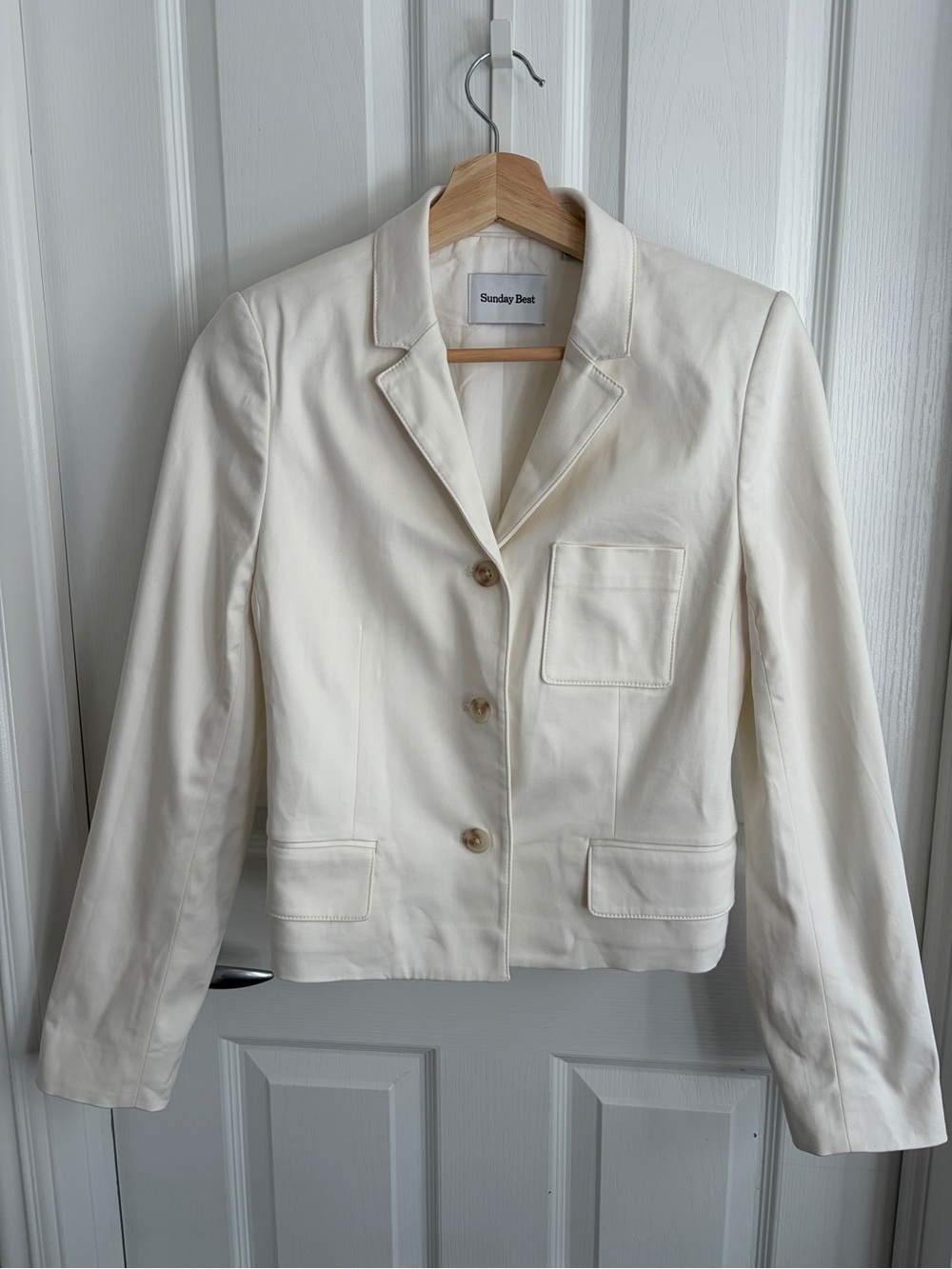 Sunday Best White Cropped Blazer - Size 2
